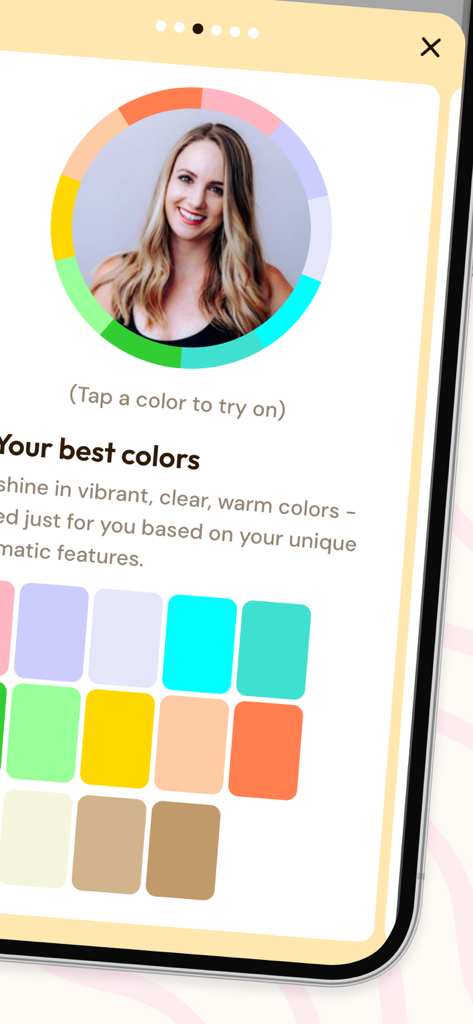Vivaldi Color Analysis - Una captura de pantalla de la aplicación Vivaldi Color Analysis que muestra una paleta de colores personalizada y recomendaciones para un usuario.