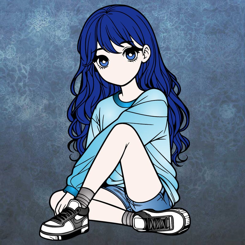 girl sitting realistic