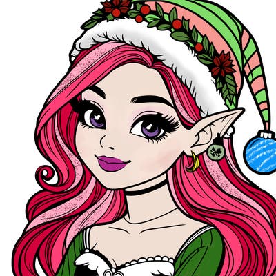 christmas girl elf realistic