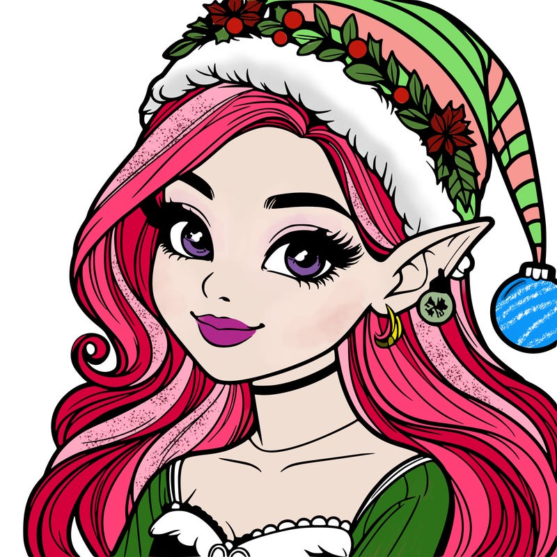christmas girl elf realistic