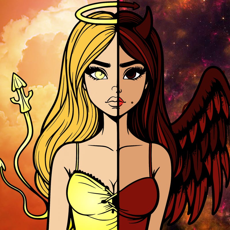 devil vs angel realistic girl
