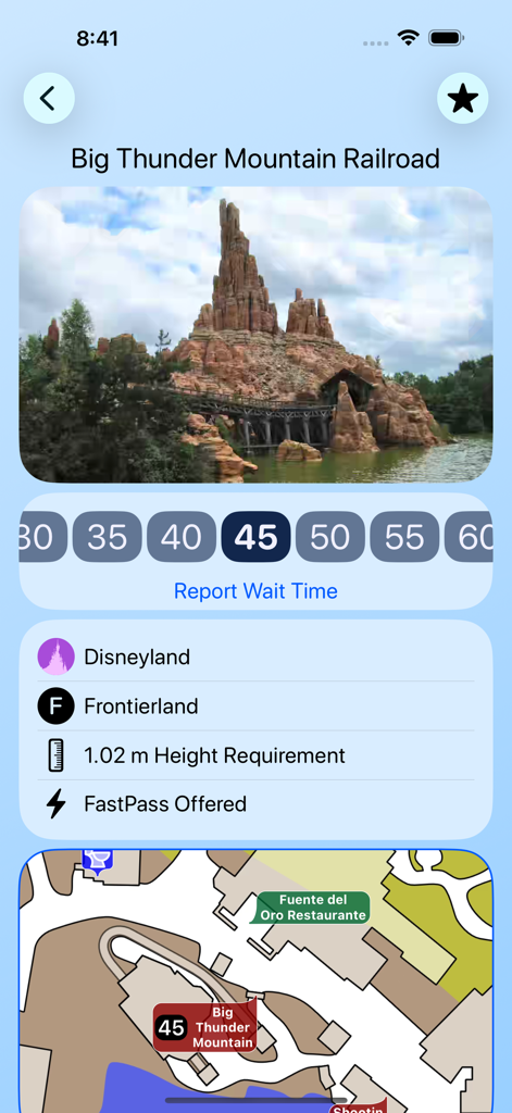 Tempi di attesa e informazioni sulla giostra Big Thunder Mountain a Disneyland Paris