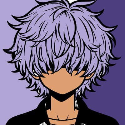 manga boy fluffy hair covering his eyes