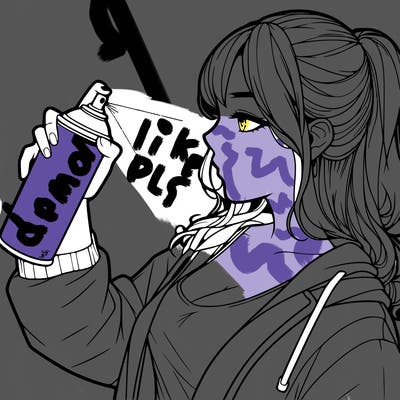 a realistic girl spray, painting