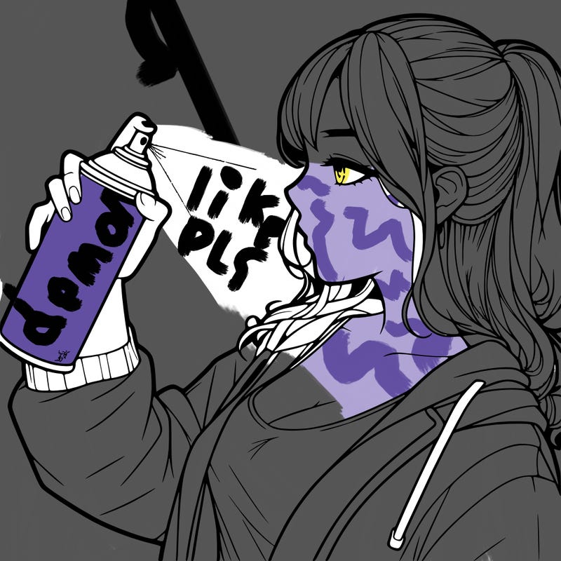 a realistic girl spray, painting