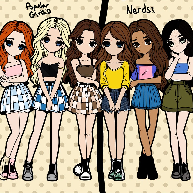 a group of girls realistic