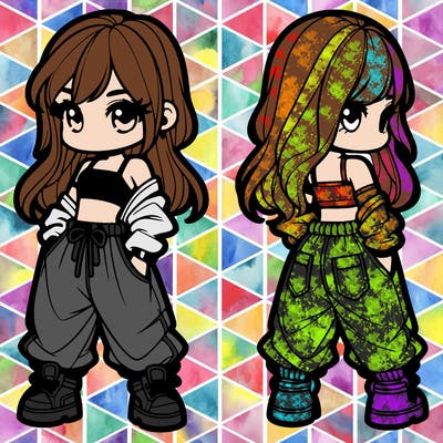 girl in crop top and baggy pants