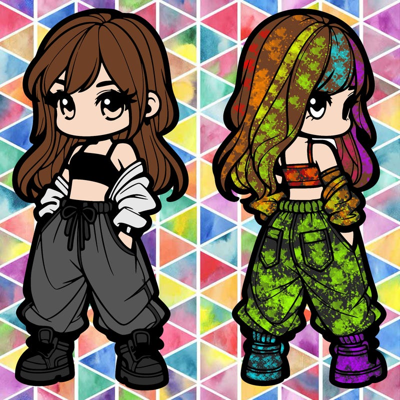 girl in crop top and baggy pants