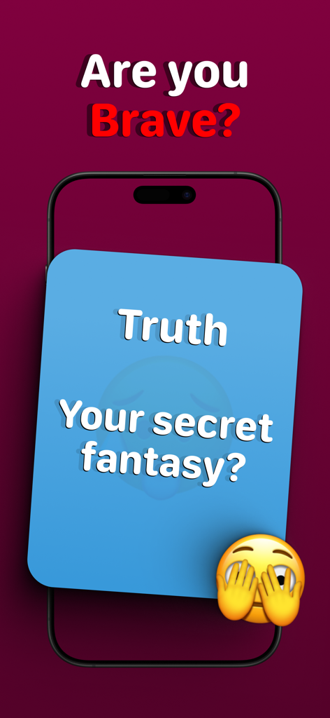 Truth or Dare Dirty Game - Una captura de pantalla de la aplicación Truth or Dare Dirty Game mostrando una tarjeta azul con una indicación de verdad preguntando sobre una fantasía secreta.