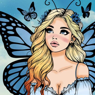 butterfly fairy realistic girl