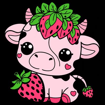 cute strawberry cow
