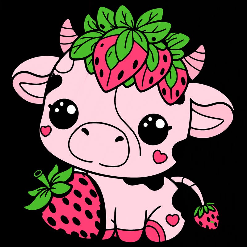 cute strawberry cow