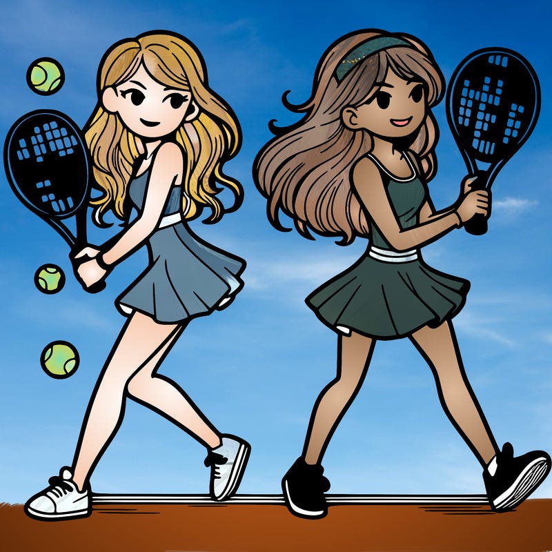 women playing tennis