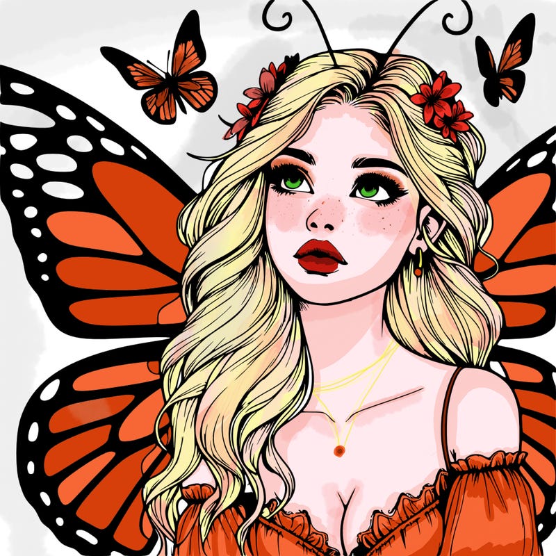 butterfly fairy realistic girl