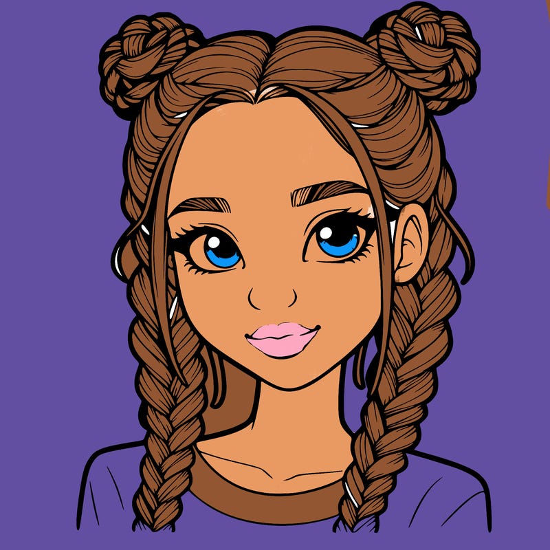 realistic girl with braids