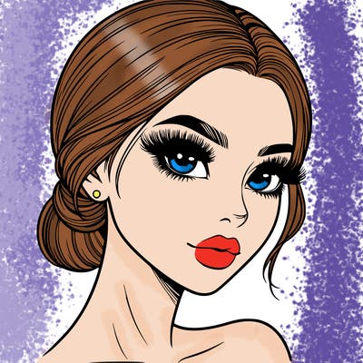 realistic girl with lashes