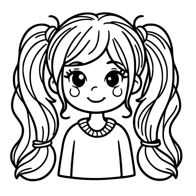 woman with two pigtails