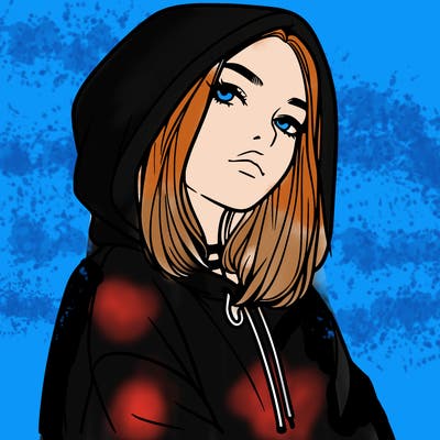 a realistic girl in a hoodie