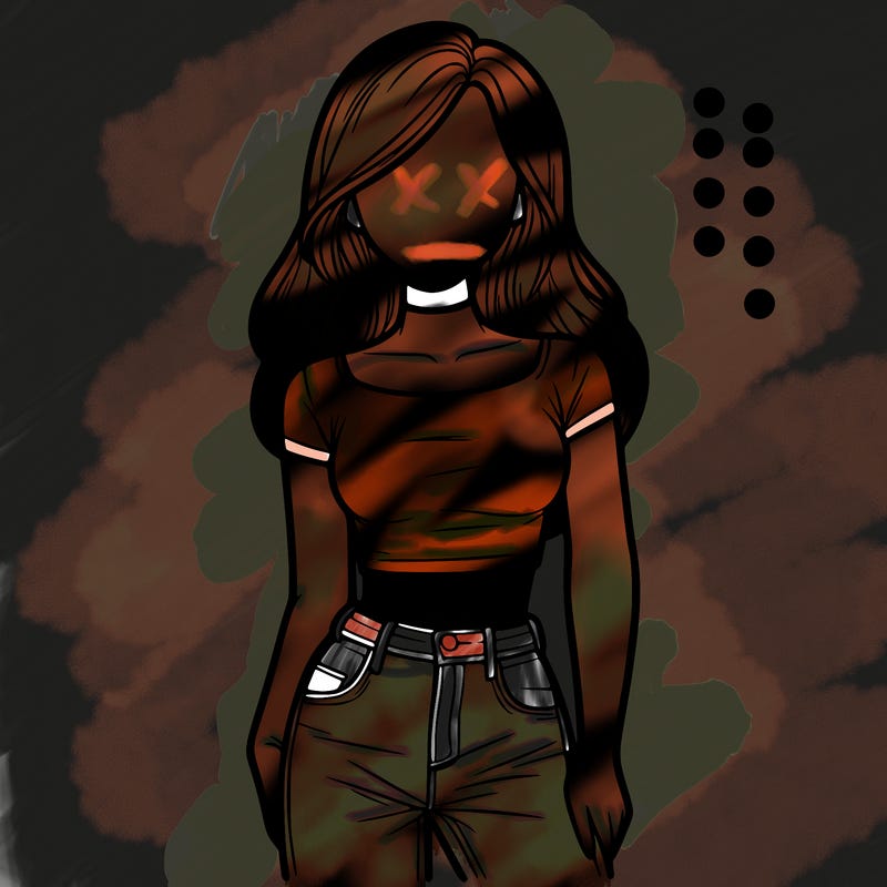 girl with a crop top and jeans