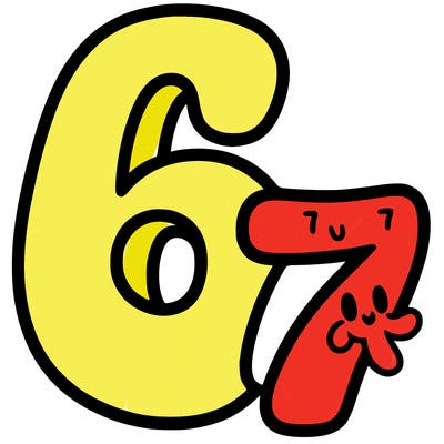 a number of a 6 and a seven