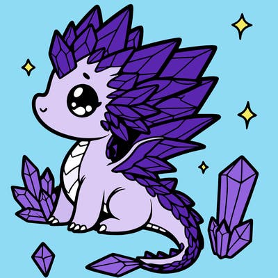 little cute crystal dragon