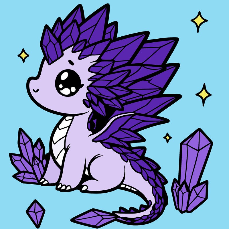 little cute crystal dragon