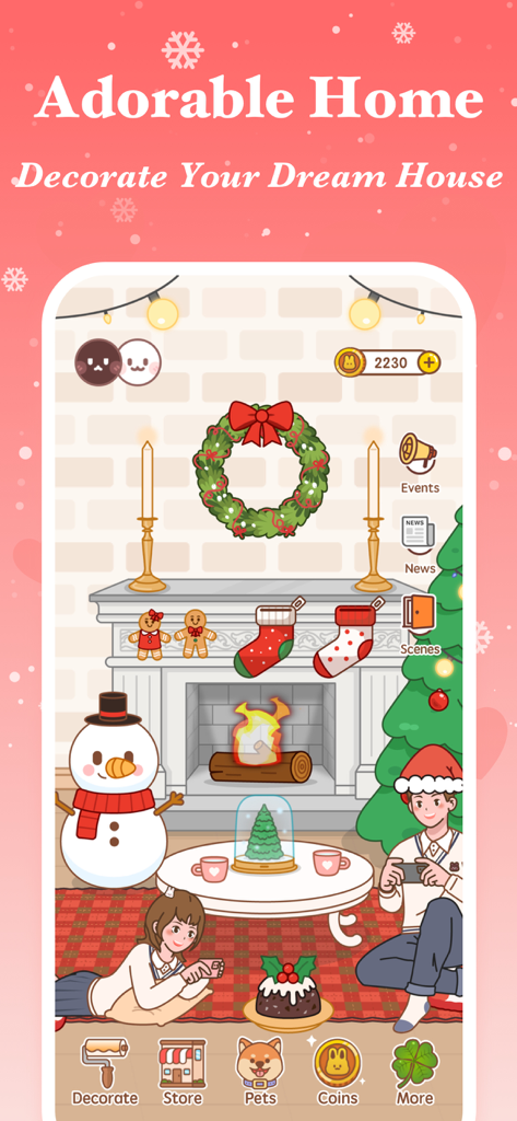 Adorable home decoration feature with a cozy Christmas theme in the Memories app