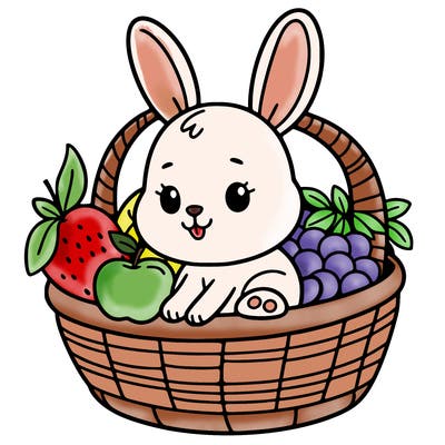 bunny in a fruit basket