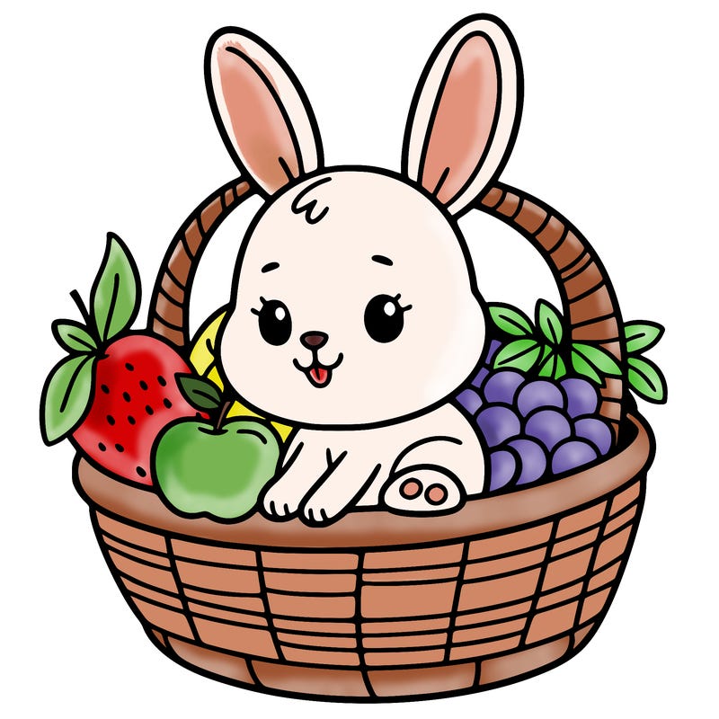 bunny in a fruit basket