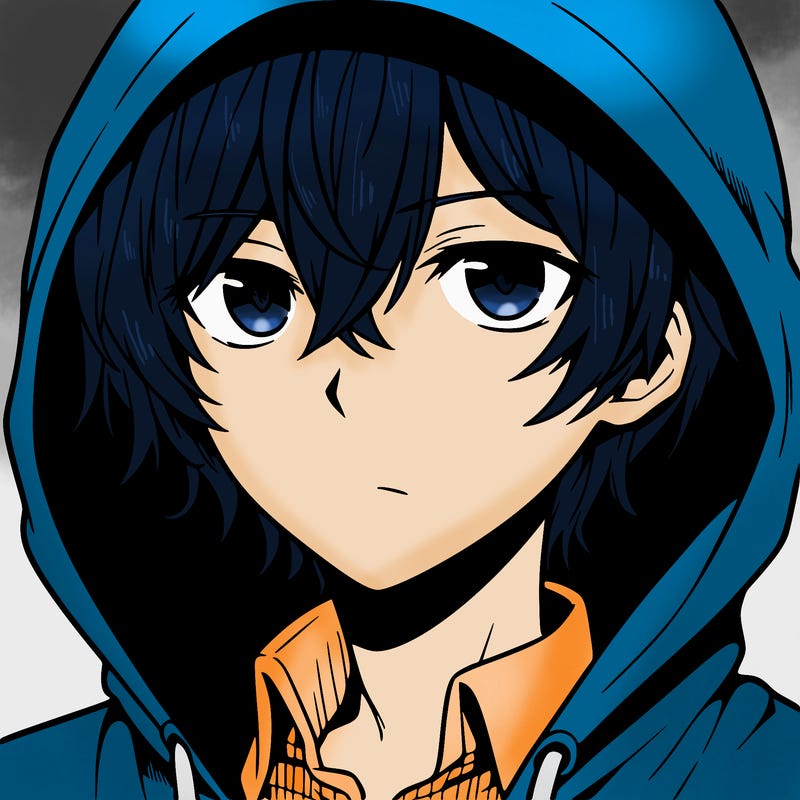 anime guy in hoodie