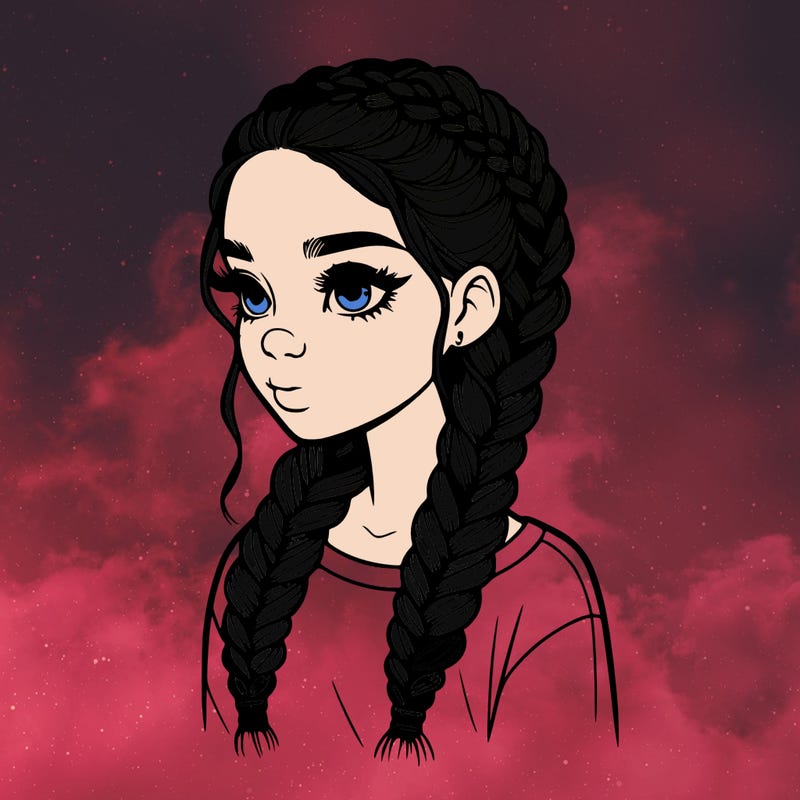 realistic girl with braids