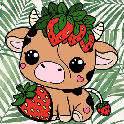 cute strawberry cow