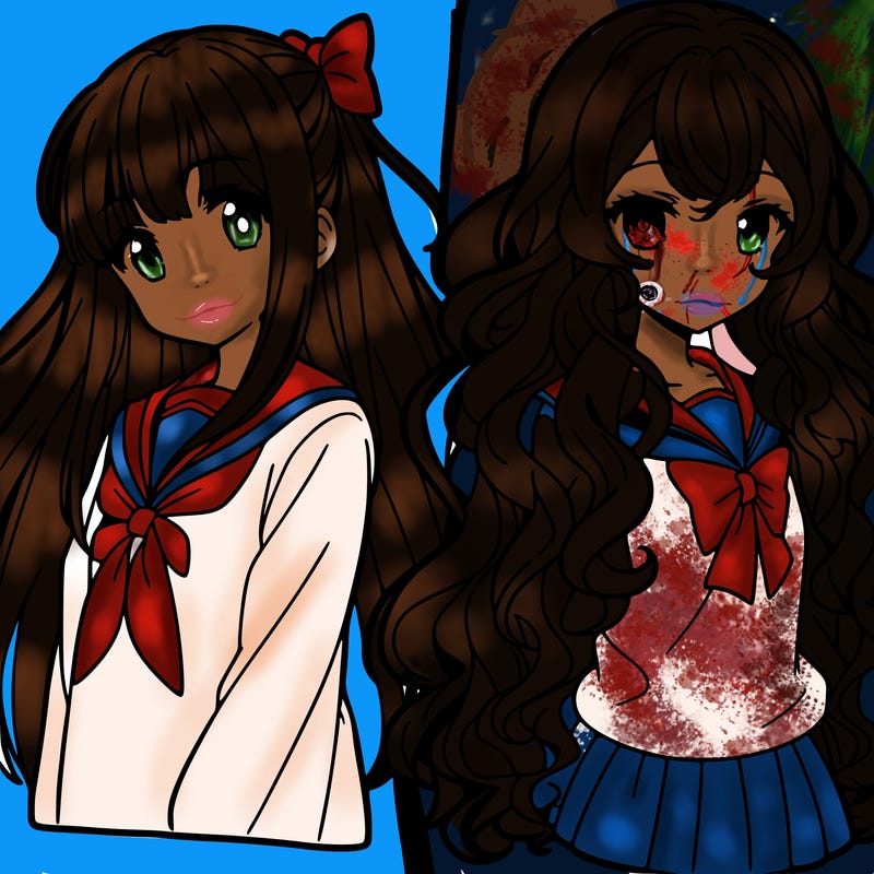 anime girls one woth long hair and one with curly hair