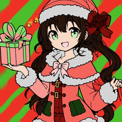 a christmas anime girl