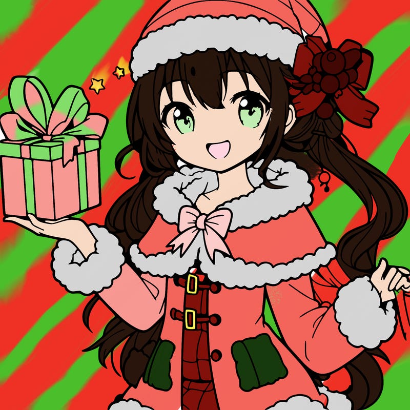a christmas anime girl