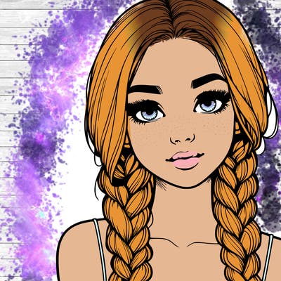 realistic girl with braids