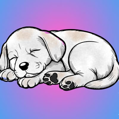 realistic puppy sleeping