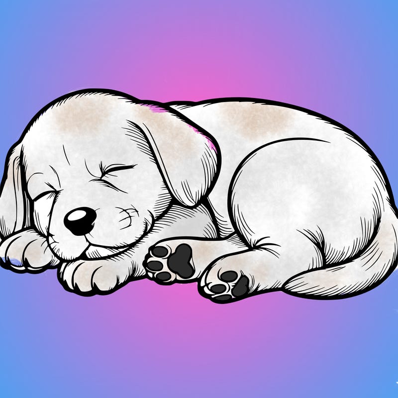realistic puppy sleeping