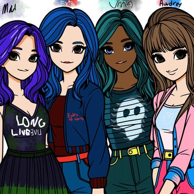 a group of girls realistic