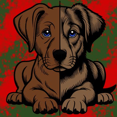 realistic dog split picture