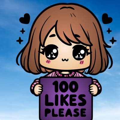 cute girl holding a sign saying 100 likes please