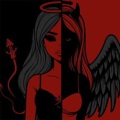 devil vs angel realistic girl