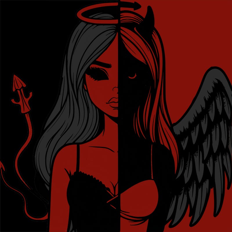 devil vs angel realistic girl