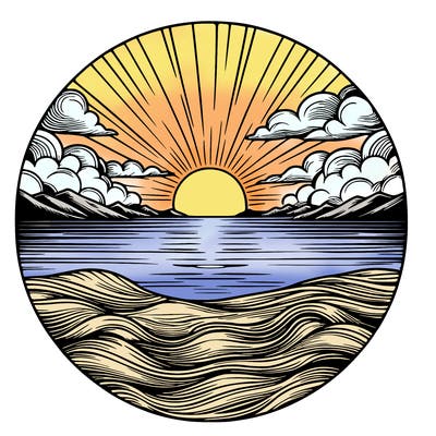 realistic sunset