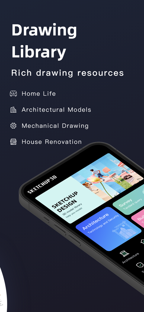 Sketch Viewer UP-model browser - 建築およびエンジニアリング用の3Dモデルライブラリを紹介するSketch Viewerアプリのインターフェイス