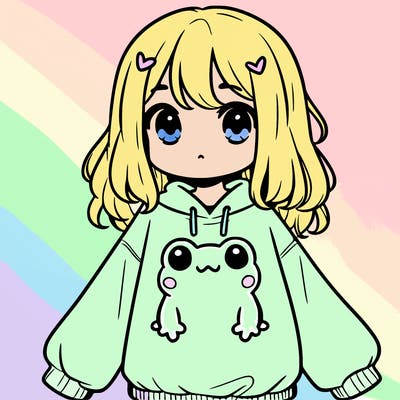 girl wearing frogging sweatshirt