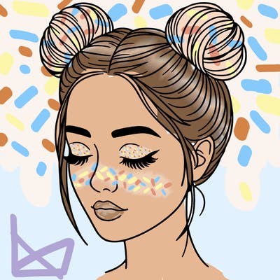 woman with hair buns