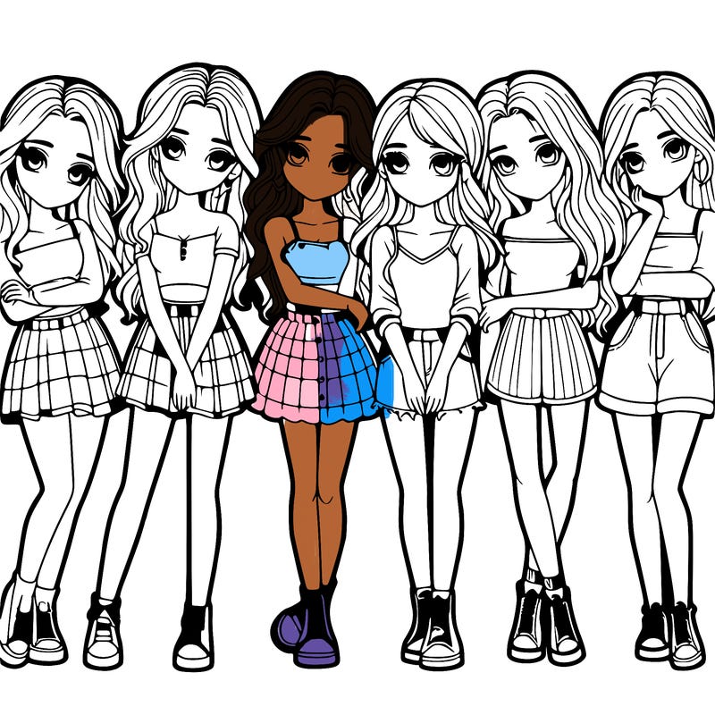 a group of girls realistic