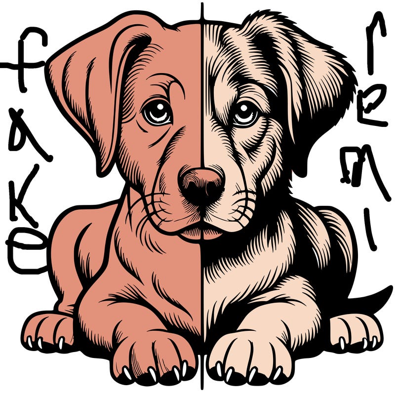 realistic dog split picture