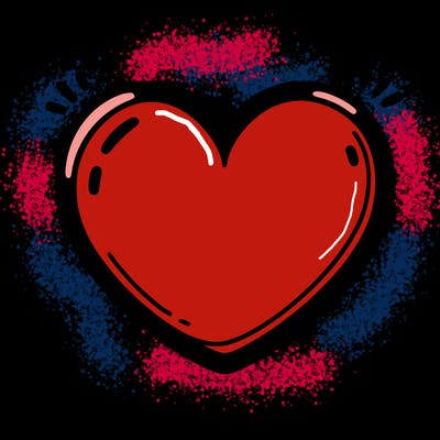 white heart with no out line